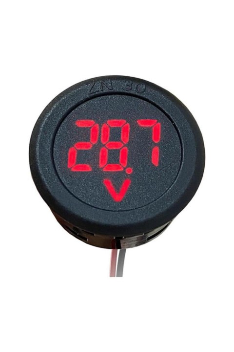 Yuvarlak DC Voltmetre 4–100 V Kırmızı Ekran