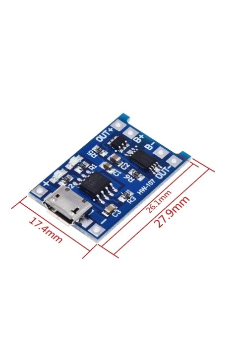 Tp4056 Mikro Usb Akım Korumalı 1a 3,7v Lityum Pil Şarj Devresi