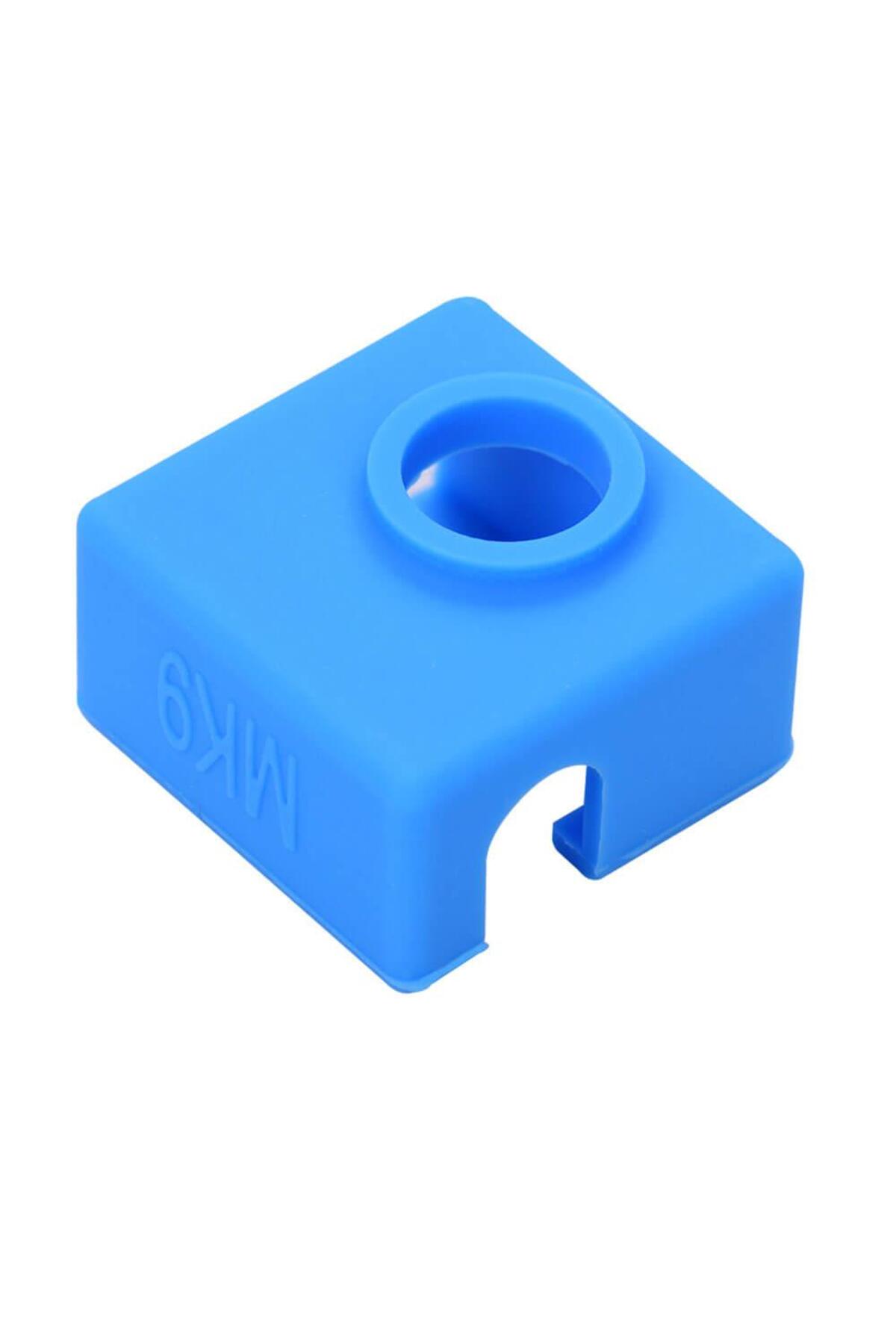 3d Yazıcı E3d-v6 Mk8 / Mk9 Al&uuml;minyum Isıtıcı Blok Silikon Kılıfı - Mavi
