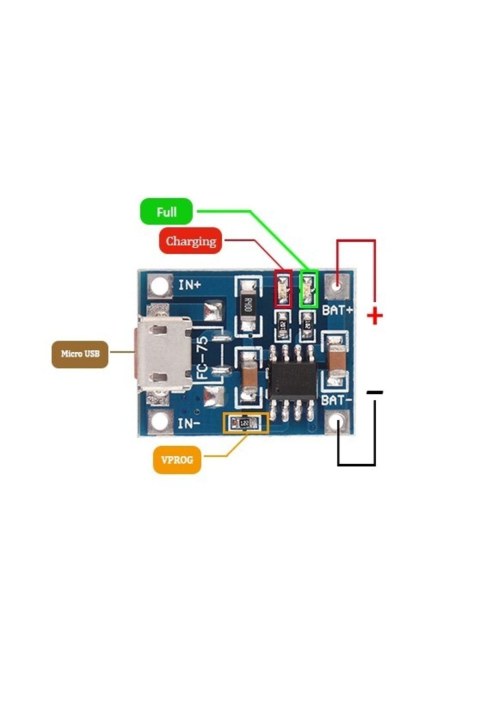 Tp4056 Şarj Mod&uuml;l&uuml; 18650 Mini Şarj Mod&uuml;l&uuml; Lion Lityum Pil Mikro Usb 5v 1a
