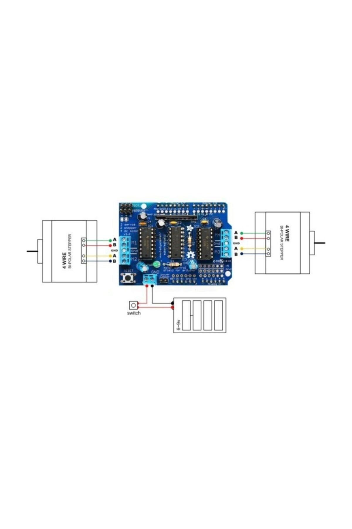 L293d Motor S&uuml;r&uuml;c&uuml; Shield Arduino Dc Motor Servo Ve Step Motor S&uuml;r&uuml;c&uuml;