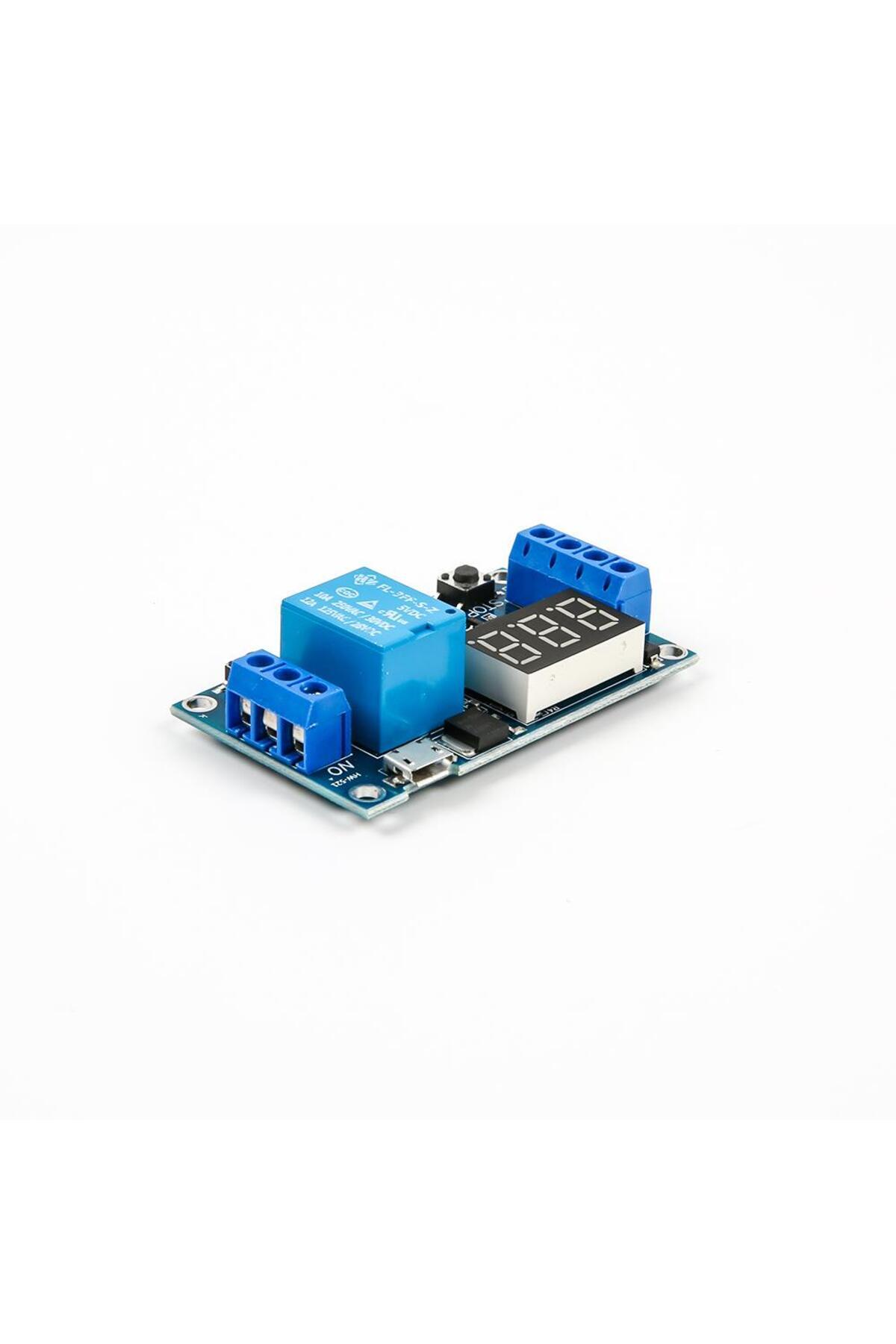 Zaman Ayarlı Geciktirmeli R&ouml;le Kartı Led Ekran 6-30v Micro Usb Girişli