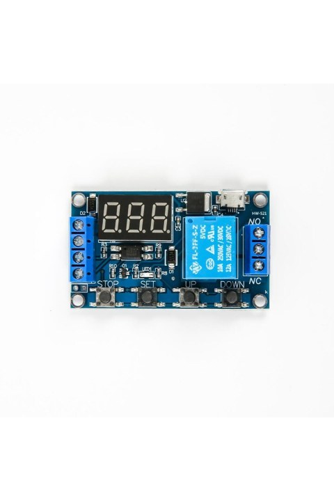 Zaman Ayarlı Geciktirmeli R&ouml;le Kartı Led Ekran 6-30v Micro Usb Girişli