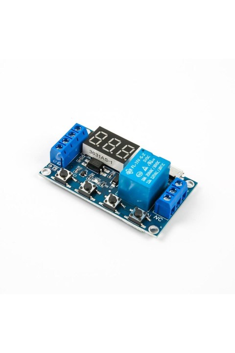 Zaman Ayarlı Geciktirmeli R&ouml;le Kartı Led Ekran 6-30v Micro Usb Girişli