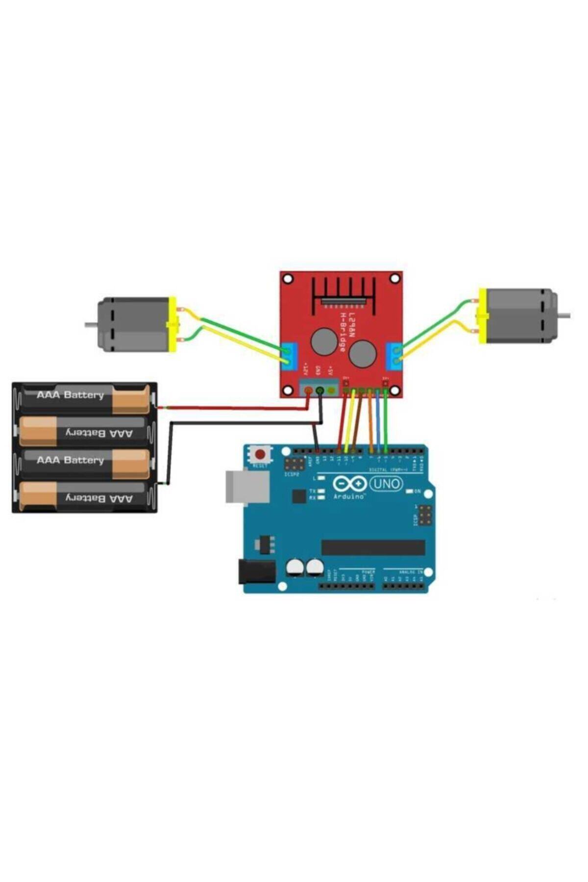 L298n &Ccedil;ift Motor S&uuml;r&uuml;c&uuml; Kartı - Voltaj Reg&uuml;lat&ouml;rl&uuml; Dc Ve Step Motor