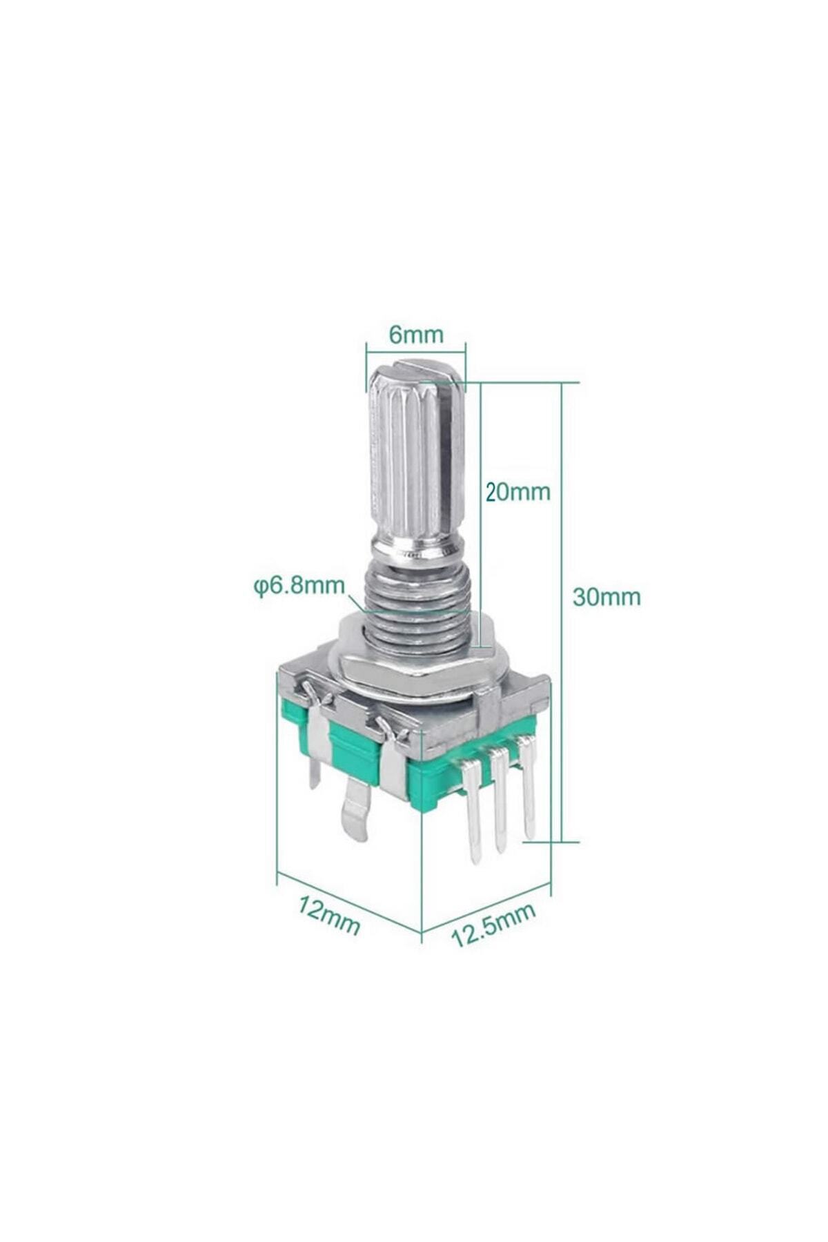 Ec11 Rotary Encoder Butonlu 20 Adım Pwm 360 Derece D&ouml;ner Butonlu Dijital Potansiyometre Menu Motor