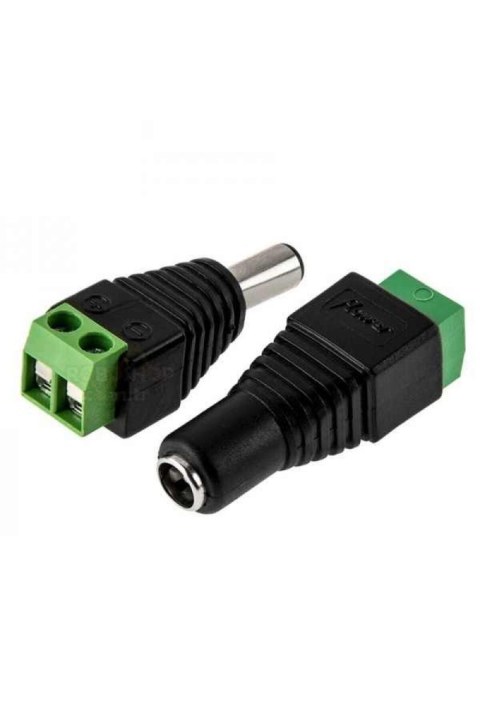 2.1mm Dc Power Dişi Jak Klemensli Erkek Jack Cctv Konnekt&ouml;r Toplam 4 Par&ccedil;a