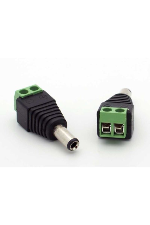 2.1mm Dc Power Dişi Jak Klemensli Erkek Jack Cctv Konnekt&ouml;r Toplam 4 Par&ccedil;a