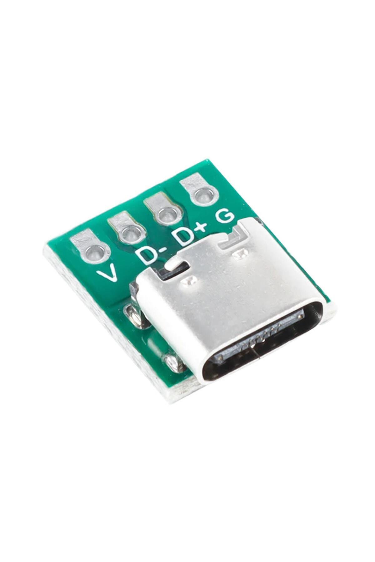 Usb Type C 4 Pin Dıp &Ccedil;evirici 2.54 mm &ndash; Type C Adapt&ouml;r Pcb