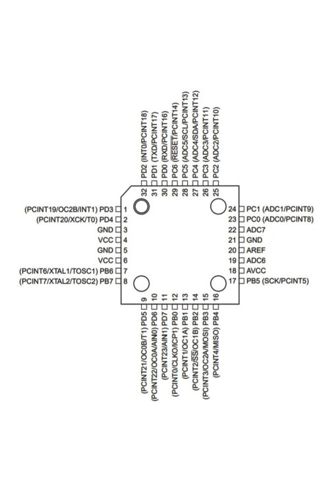 Atmega328p U-kr Smd 8-bit 20mhz Mikrodenetleyici Tqfp-32 Uno Da Olan Işlemci