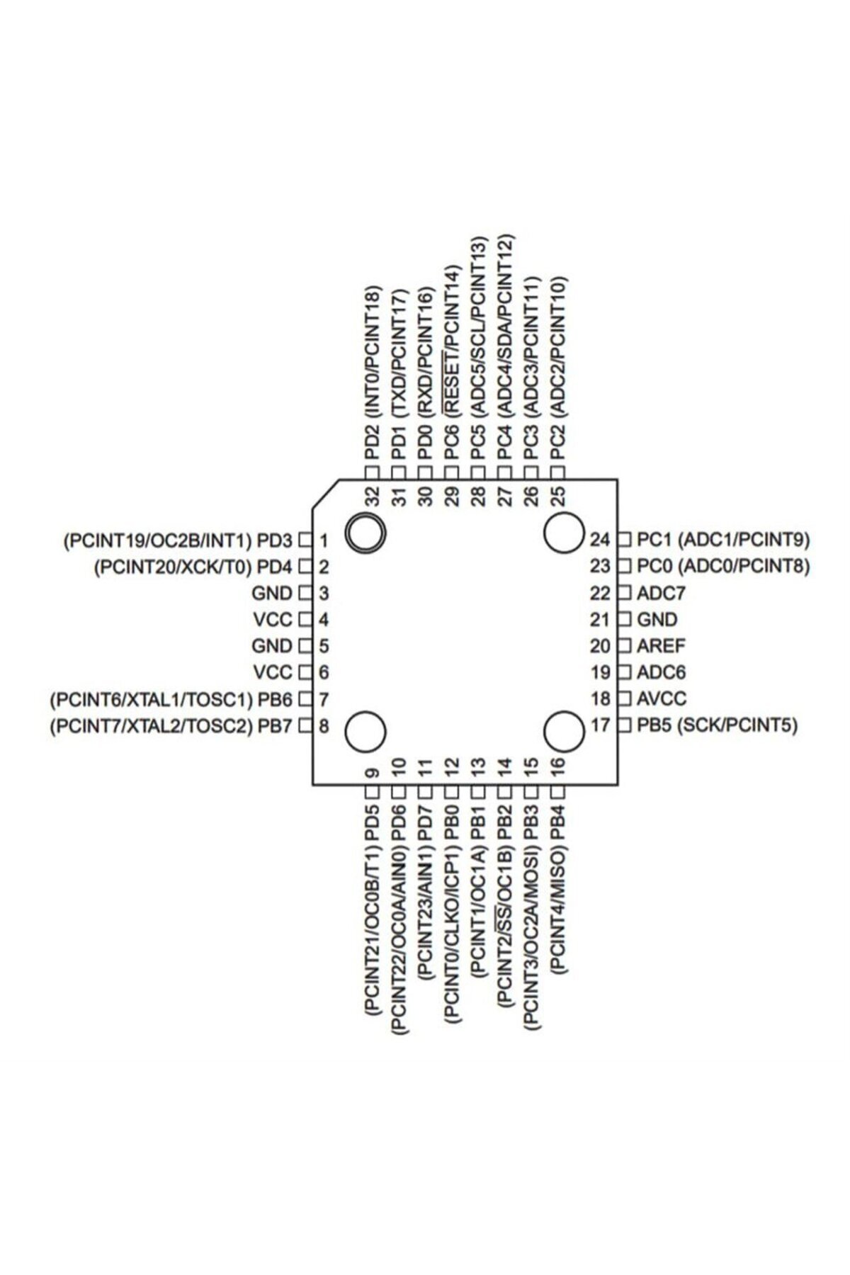 Atmega328p U-kr Smd 8-bit 20mhz Mikrodenetleyici Tqfp-32 Uno Da Olan Işlemci