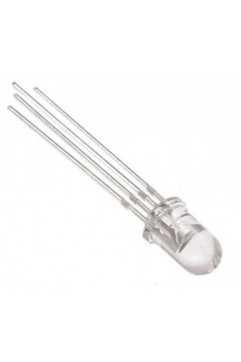 Rgb Led 5mm Şeffaf Katot (ORTAK EKSİ) 4 Bacaklı Katod Arduino Raspberry