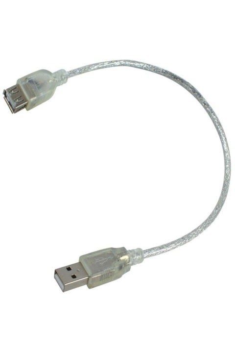 USB 2.0 Uzatma Kablosu 50 cm Şeffaf Erkek Dişi