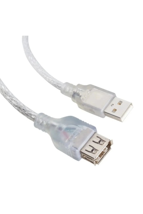 USB 2.0 Uzatma Kablosu 50 cm Şeffaf Erkek Dişi