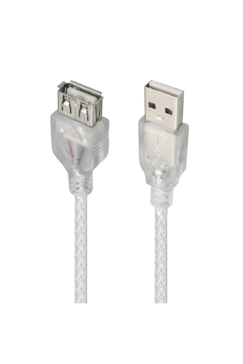 USB 2.0 Uzatma Kablosu 50 cm Şeffaf Erkek Dişi