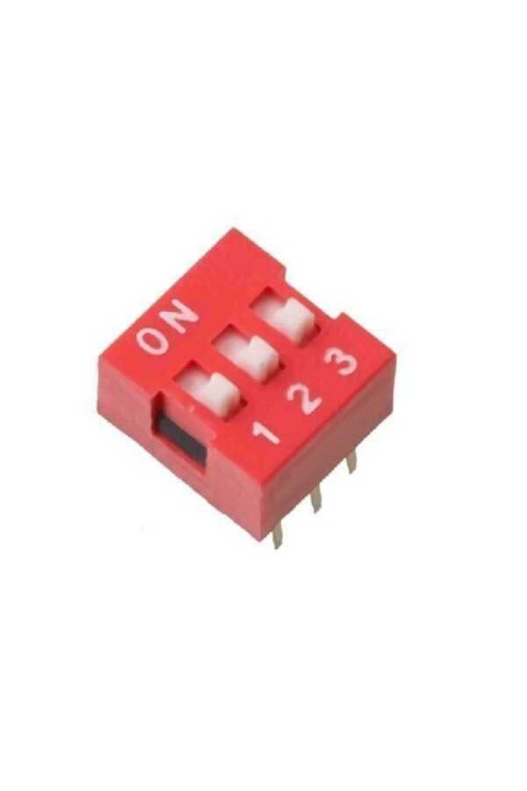 3'l&uuml; DIP Switch 6 Bacaklı 2,54 mm Kırmızı
