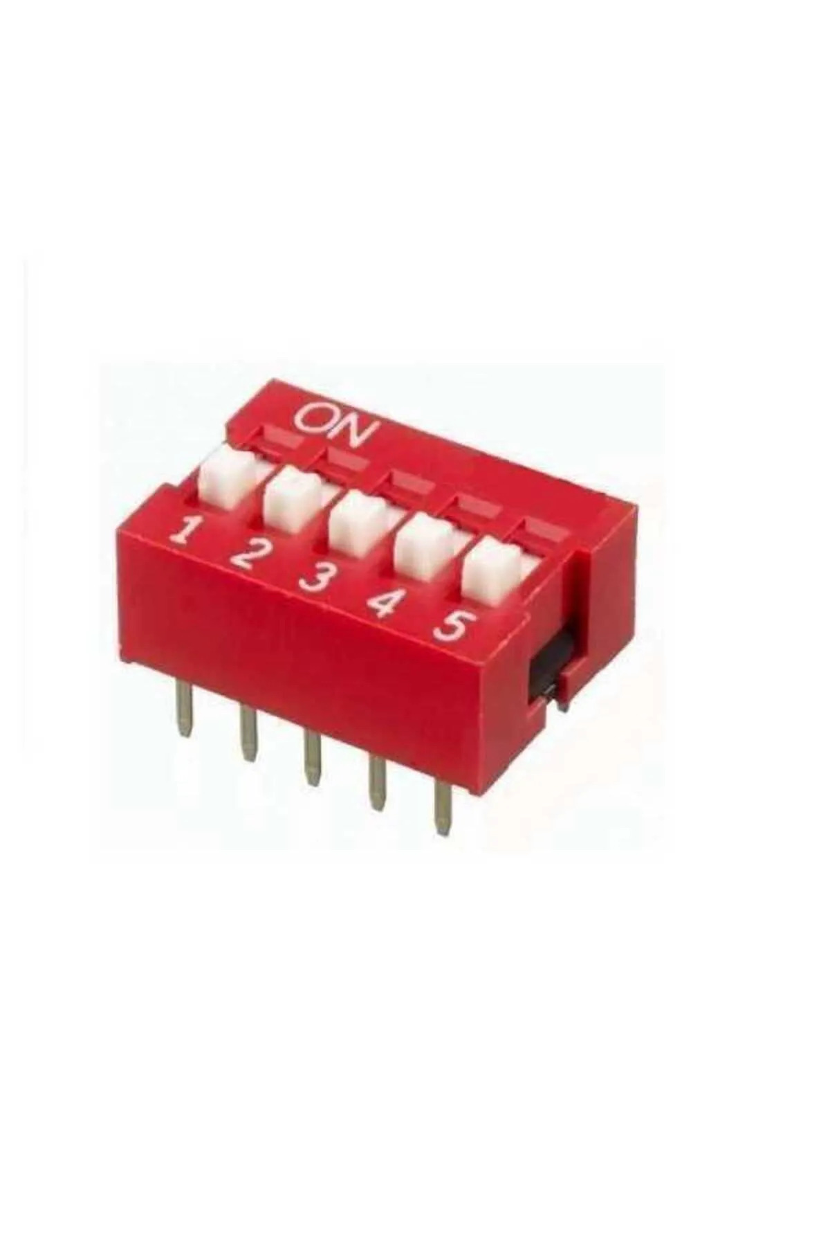 5'li DIP Switch 10 Bacaklı 2,54 mm Kırmızı