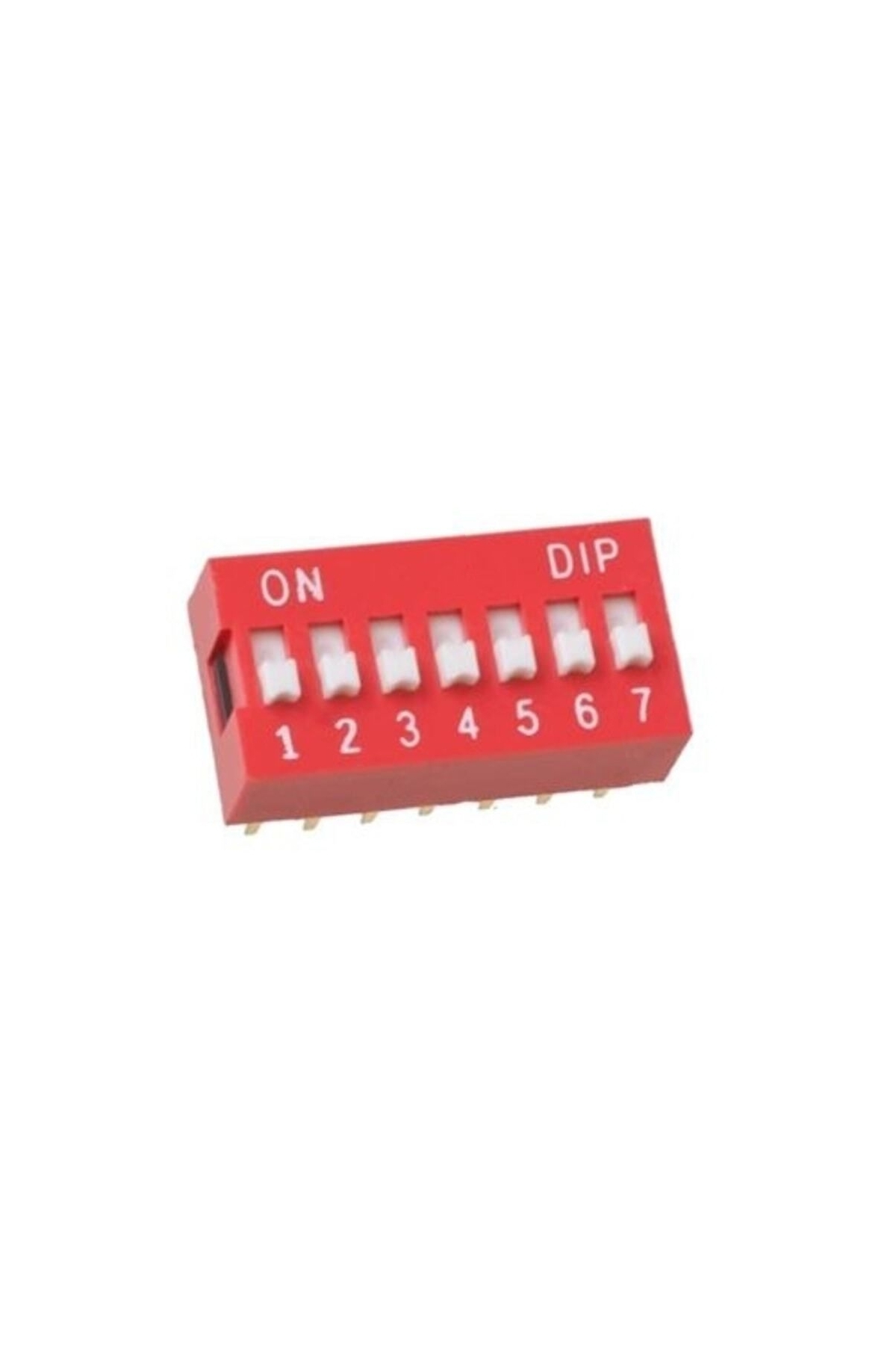 7'li DIP Switch 14 Bacaklı 2,54 mm Kırmızı