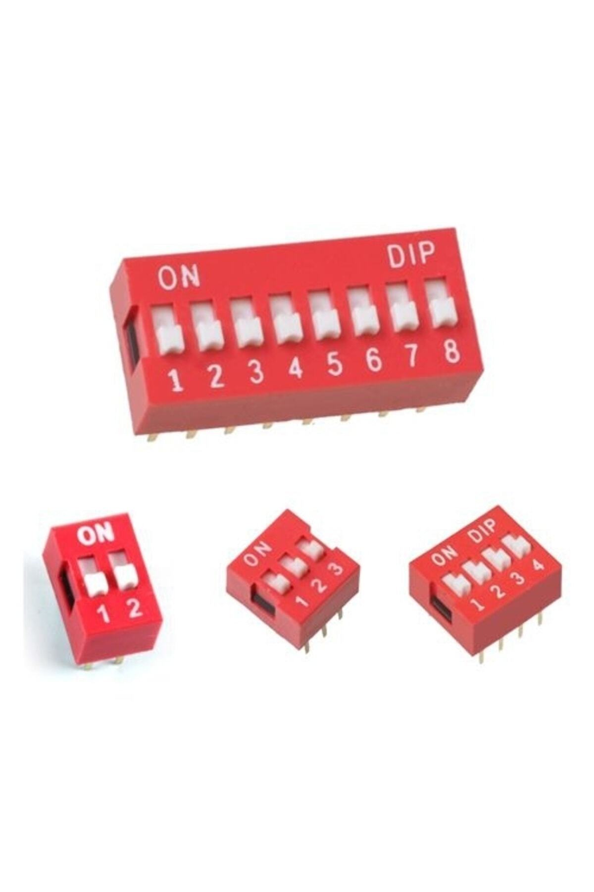 7'li DIP Switch 14 Bacaklı 2,54 mm Kırmızı