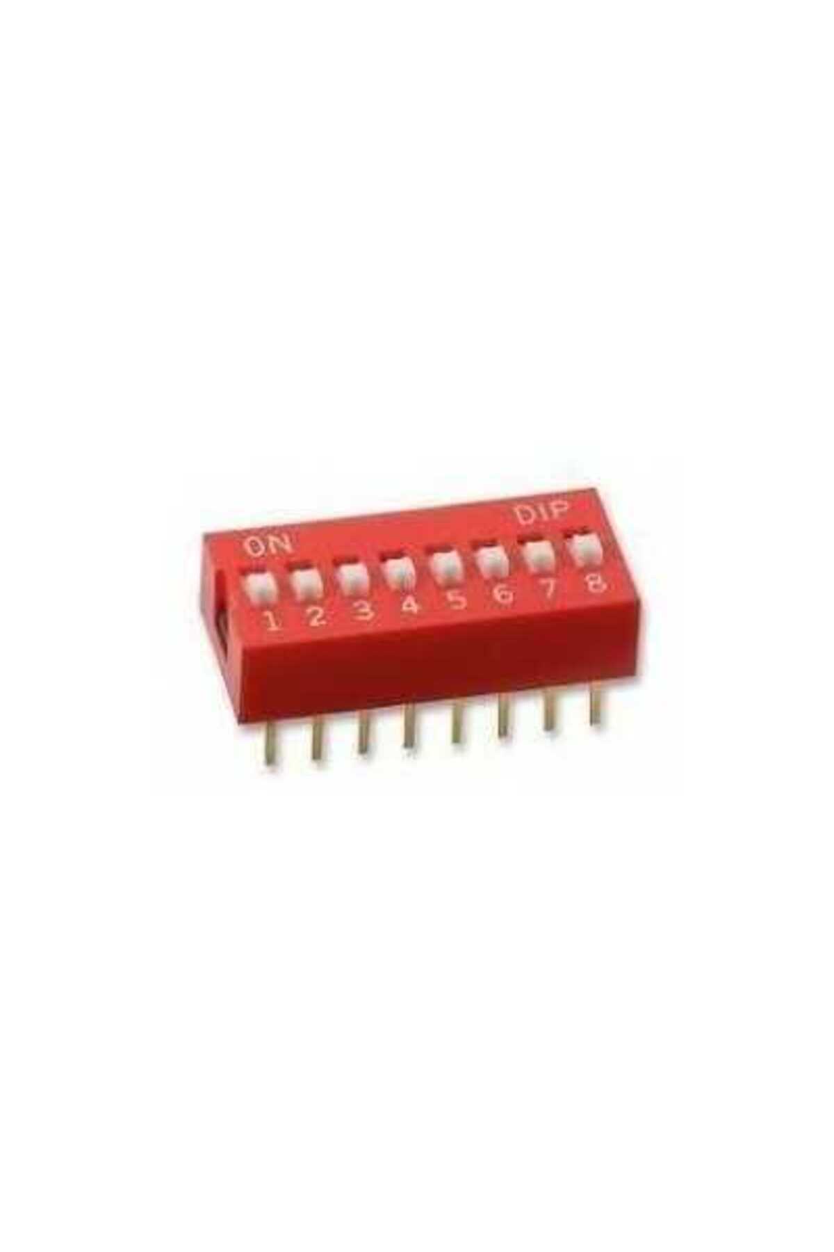 8'li DIP Switch 16 Bacaklı 2,54 mm Kırmızı