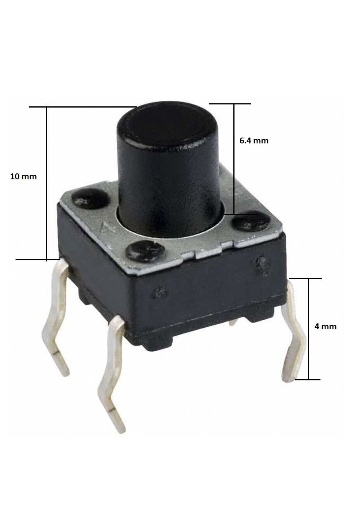 6x6x10 mm Tact Buton 4 Bacaklı Anlık Anahtar