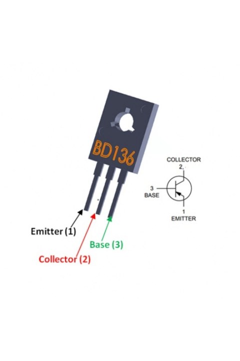 BD136 PNP Transist&ouml;r 45 V 1,5 A TO-126